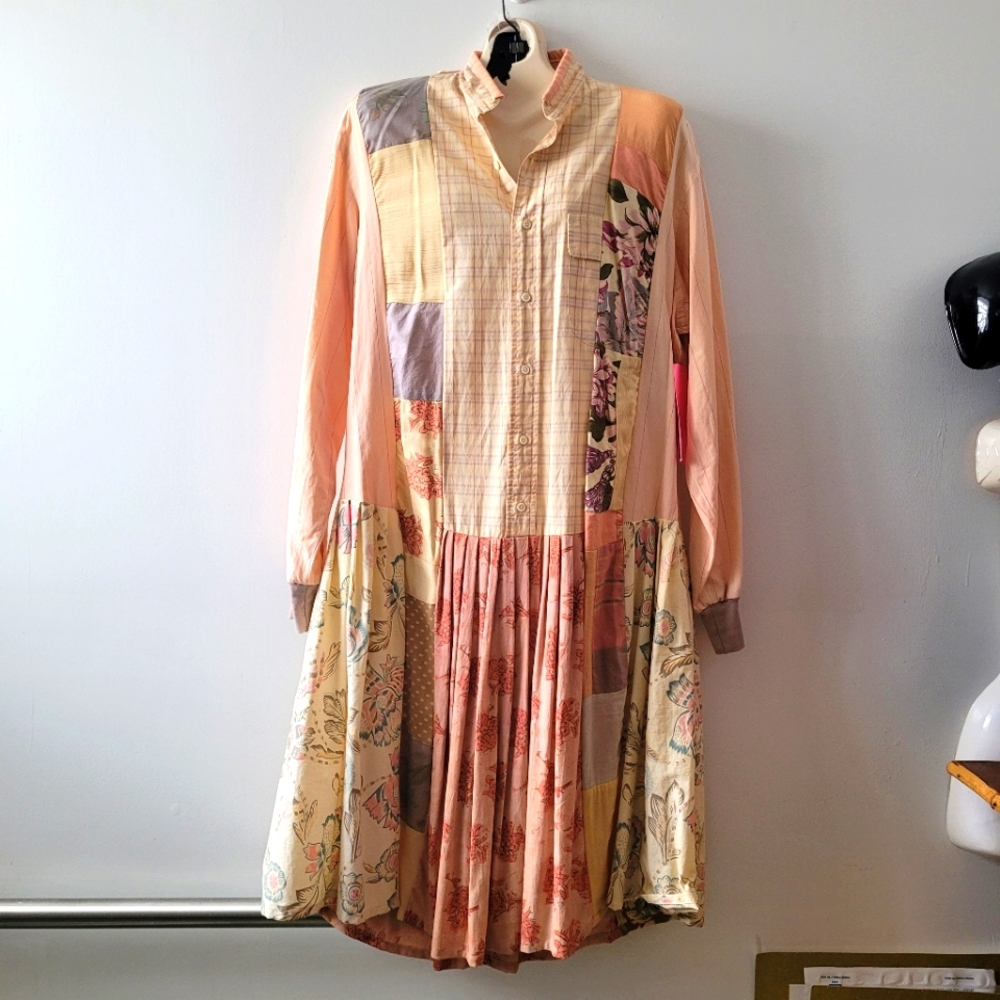 Vintage 90s Ragman Dropwaist Dress With Pleated Skirt. Freesize.